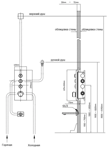 Душевая система Vincea Inspire VSFW-431I2CH