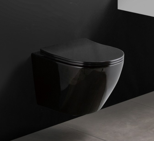 Унитаз подвесной Rea Carlo Mini Rimless Black C8936