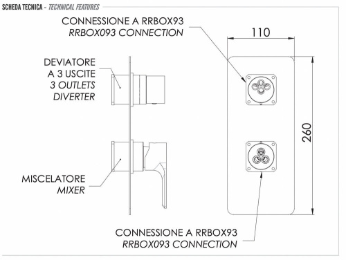 Смеситель для душа Remer Energy EY93KBNO, черный матовый
