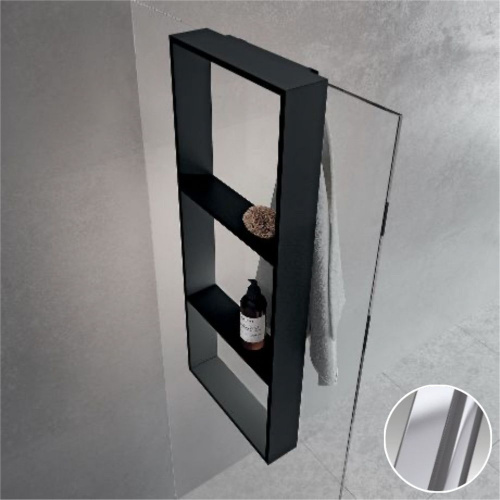 Полка тройная с крючком 35х90 см Novellini Frame R90AKFPO3590-B