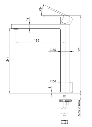 Смеситель для раковины Mariani Rebel A14398RE12