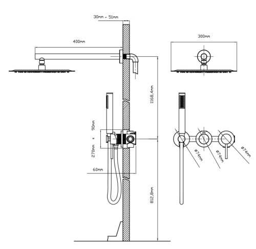 Душевая система Vincea Groove VSFW-4G01BN