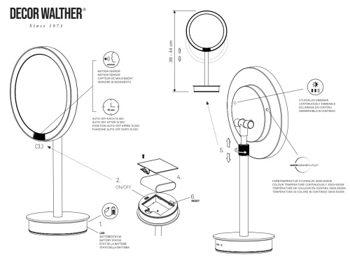 Зеркало косметическое с подсветкой 7X увеличение Decor Walther JUST LOOK PLUS SR 0125500