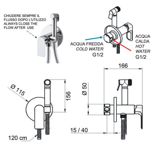 Гигиенический душ Remer Infinity I65WNO, черный матовый
