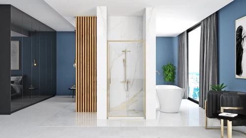 Душевая дверь Rea Rapid Slide gold matt 130 K8590