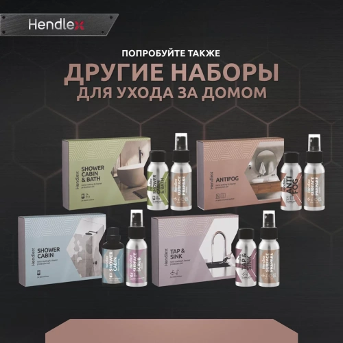Набор против запотевания стеклянных и пластиковых поверхностей в ванной Hendlex Antifog HOME SET