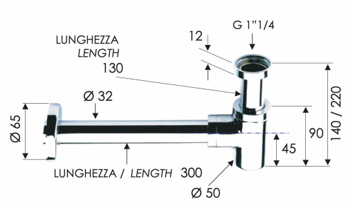 Сифон 1”1/4 Remer 958BNO, черный матовый