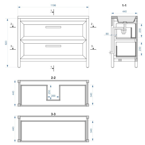 Тумба напольная Vela Фаворит массив 120Н (белый) под Milen TU69503
