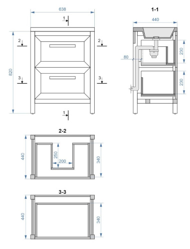 Тумба напольная Vela Фаворит массив 65Н (белый) под Milen TU68103