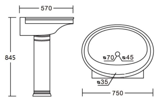 Умывальник CeramaLux 1411