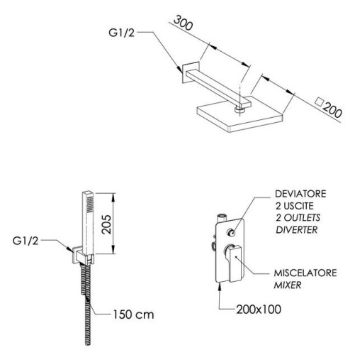 Душевая система Remer Absolute AU09S02SD20
