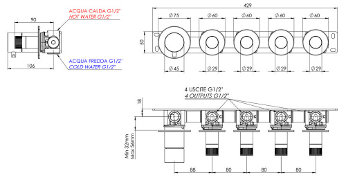 Смеситель для душа Remer X Style N98D4PXV, сталь