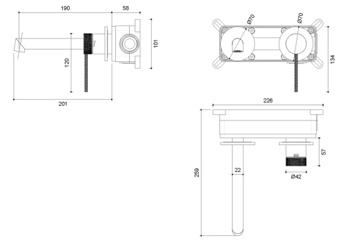 Смеситель для раковины Vincea Rim VBFW-2RM1CH