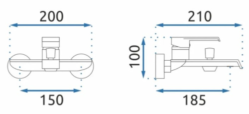 Смеситель для ванны Rea Hass Black B9967