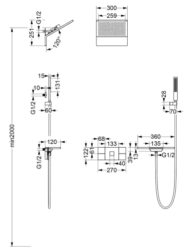 Душевая система Vincea Futura VSFW-2F11TGM