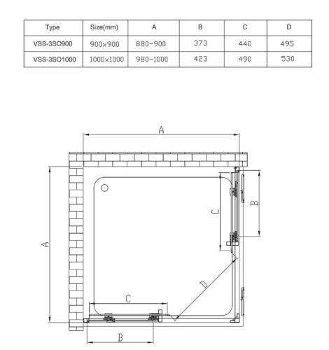 Душевой уголок Vincea Soft VSS-3SO900CLGM