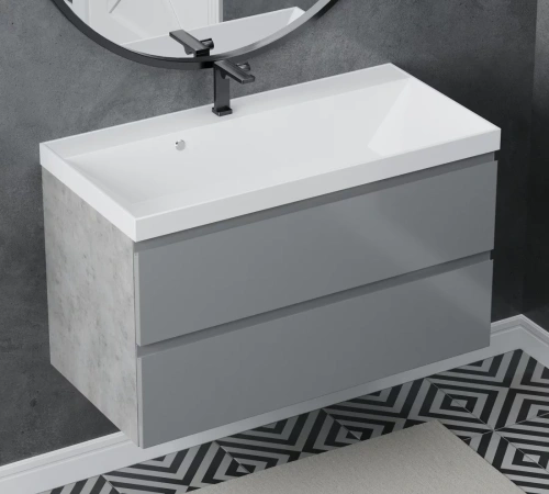 Тумба подвесная Vela Мира 90П под Classica (Бетон Чикаго/серый) TU65475