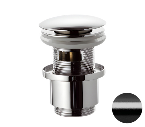 Донный клапан с переливом 1”1/4 Remer 905CC2114CFP, черный брашированный хром