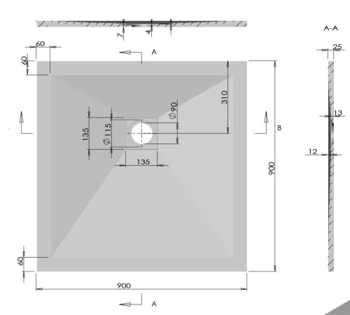 Душевой поддон Vincea VST-4SR9090W
