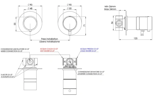 Смеситель для душа Remer X Style XT96D3XV сталь