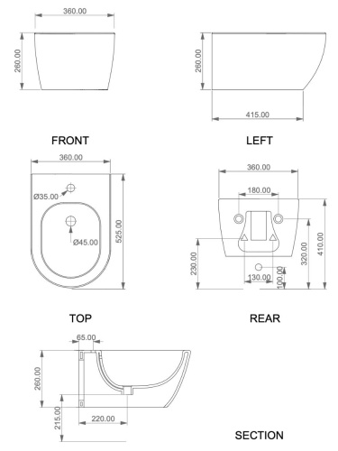 Биде подвесное GSG Ceramic Design Like LKBISO000