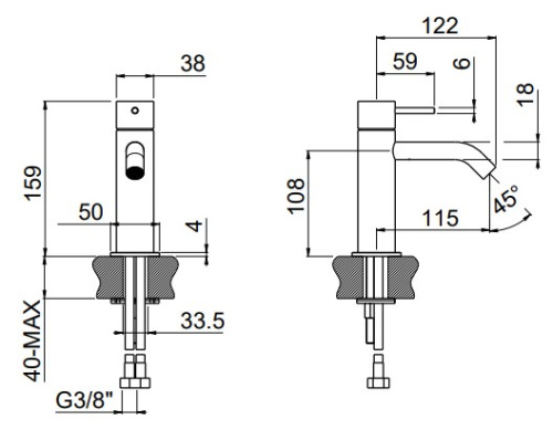 Смеситель для умывальника Carimali ilTondo 0-ITD0701-CR