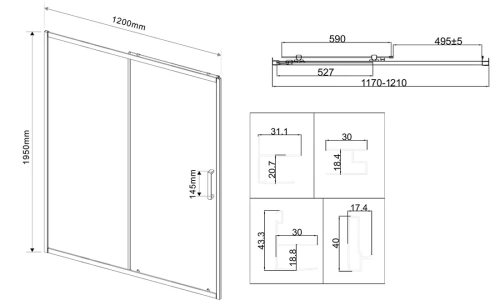 Душевая дверь Vincea City VDS-5CT120CLGM