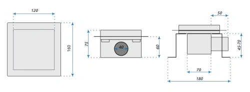 Трап для душа Rea Line 120x120 nikiel matt G6204