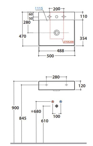 Умывальник Globo T-edge B6R51BI
