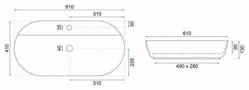 Умывальник Rea Aura 61 L.Blue Shiny U6618