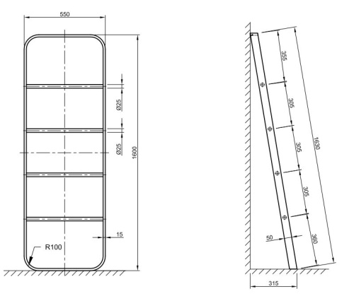Лестница для ванной Knief K.Stone Oval 0600-295-01