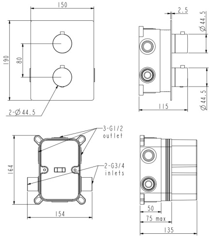 Смеситель для душа Nemo Round NM-2359BGM brush gun metal