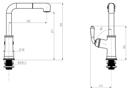 Смеситель для мойки Vivi Felice 0519 Nero opaco