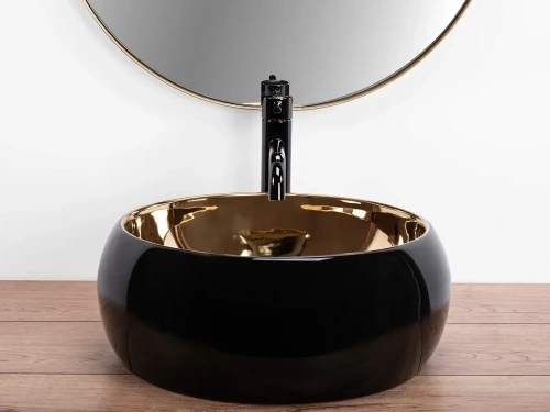 Умывальник Rea Luna Black Gold U3306