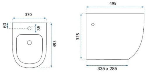 Биде подвесное Rea Carlo Mini White Gold Edge C6990