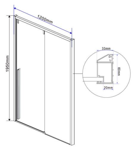 Душевая дверь Vincea Lugano VDS-1L120CLGM-1