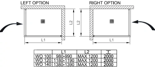 Душевая стенка Kolpa-San Calypso WO 120 silver brill graphite 517820