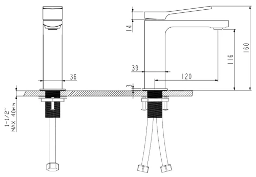 Смеситель для раковины Nemo Prima NM-1311-MB matte black