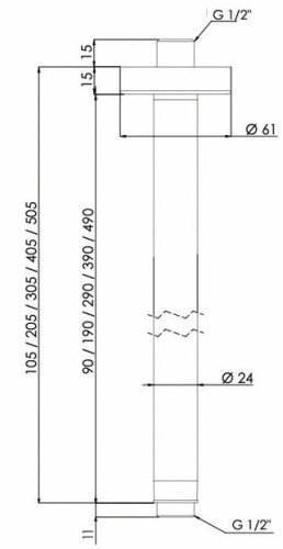 Кронштейн потолочный 10 см Remer 347N10BG, золото брашированное