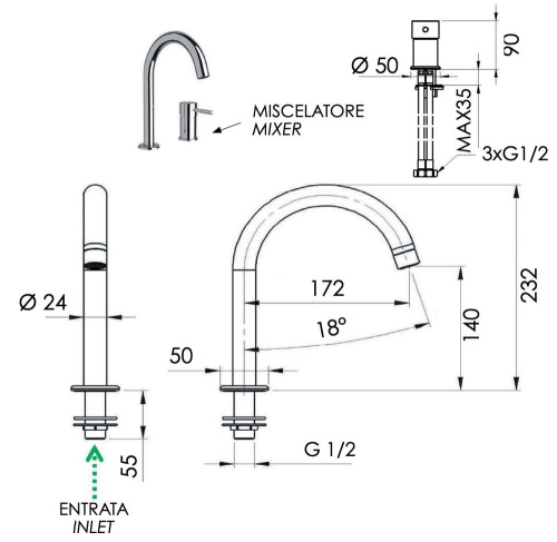 Смеситель для раковины Remer Minimal N57