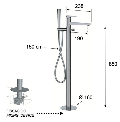Смеситель для ванны Daniel Diva DV678CR