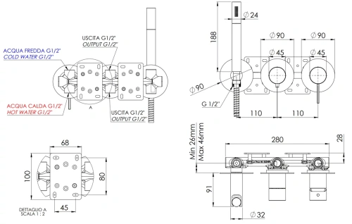 Смеситель для душа Remer Metrica MC97D3PXV