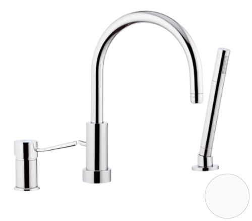 Смеситель для ванны Remer Minimal N07, белый матовый