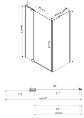 Душевой уголок Vincea Extra VSR-1E809090CLB