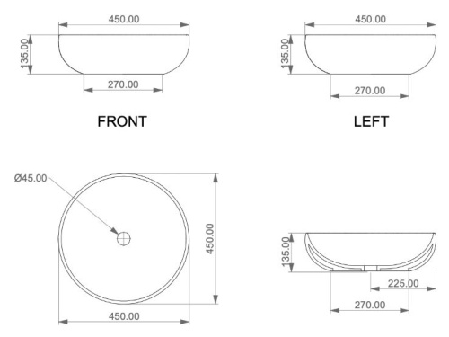 Умывальник GSG Ceramic Design Easy EALAVRO45021