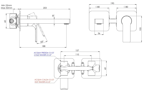 Смеситель для раковины Mariani Kali B00565KLP