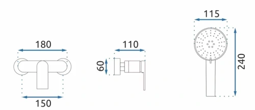 Смеситель для душа Rea Verso black matt B7900