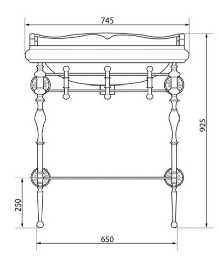 Консоль с раковиной Caprigo 7060/73-CRM