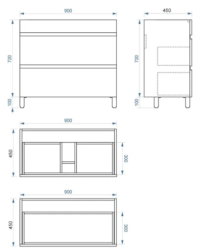 Тумба напольная Vela Мира 90Н под Classica TU271071