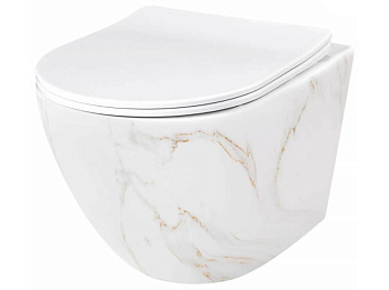 Унитаз подвесной Rea Carlos Flat Rimless Aiax Shiny C6385